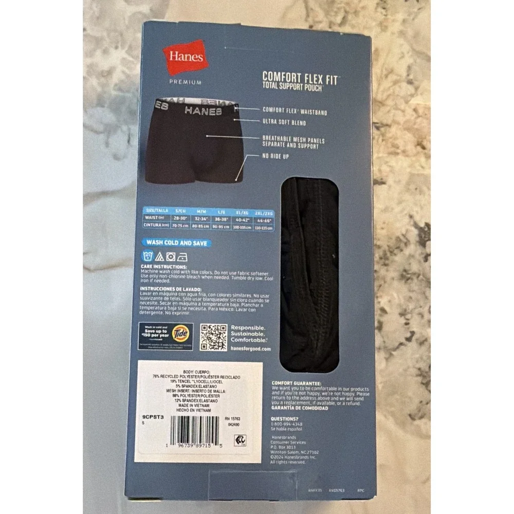Hanes Comfort Flex Fit Total Support Pouch Tagless Boxer Briefs - Men's S